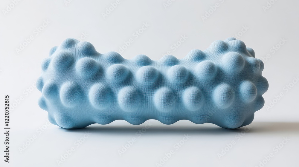Abstract Blue Textured Object on White Background Abstract Blue Textured Object on White Background