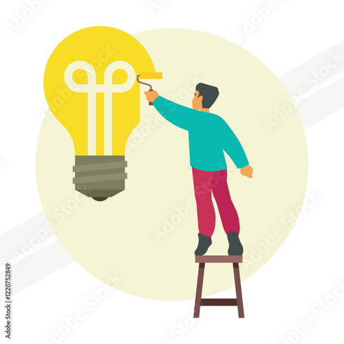 An illustration representing the concept of an idea symbolizing creativity and innovation