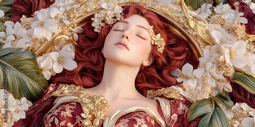 Serene Slumber: A woman wit...