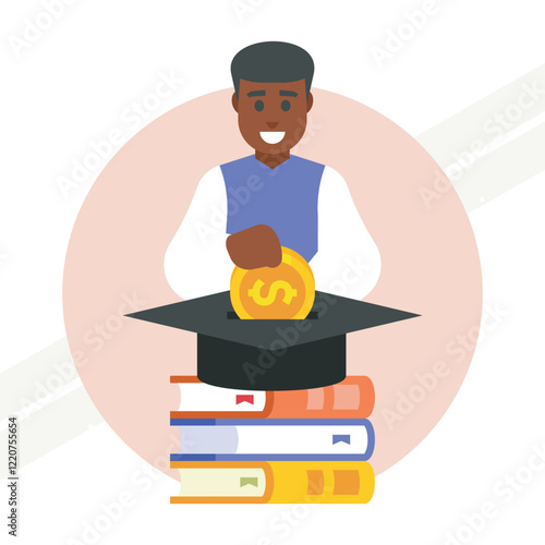 An illustration representing investments in yourself symbolizing personal development and growth