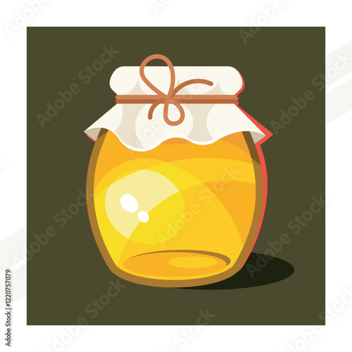 An illustration of a jar of honey representing nature and sweetness