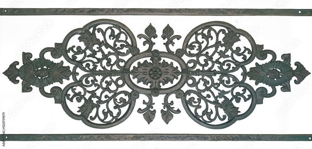 Naklejka premium Elaborate decorative metal panel with floral motifs and intricate design 
