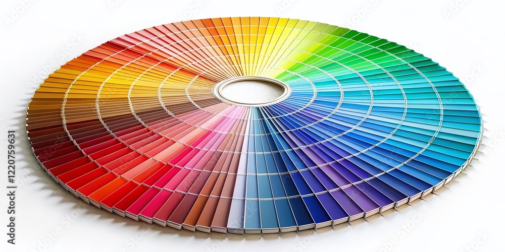 Obraz premium Harmonious Color Wheel Spectrum: Circular Palette of Hues on White