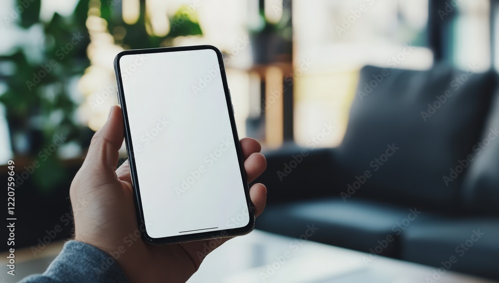 A person is currently holding a cell phone that has a white screen A person is currently holding a cell phone that has a white screen