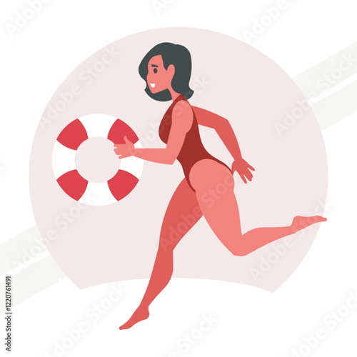 A lifeguard girl representing safety and responsibility