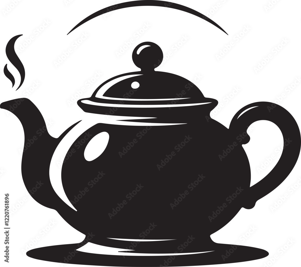 teapot design with silhouette victor style. teapot design with silhouette victor style.