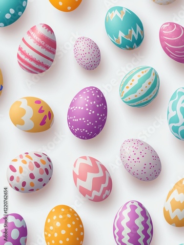 Colorful seamless pattern design with various Easter egg s, Easter, eggs, seamless, pattern, colorful, spring photo