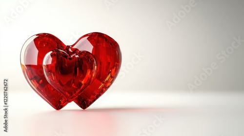 Romantic red heart symbol for valentine's day card design and decor