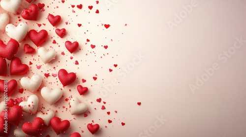 Valentine's day heart border design for romantic decorations and cards