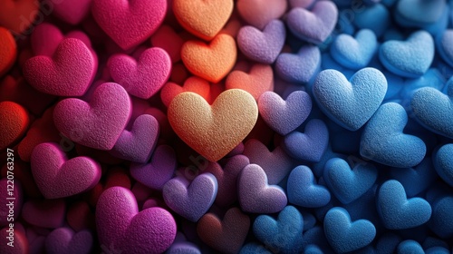 Colorful heart pattern for valentine's day celebration and romantic design