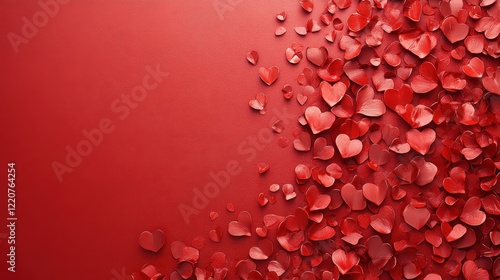 Romantic red hearts on textured background for valentine celebration design