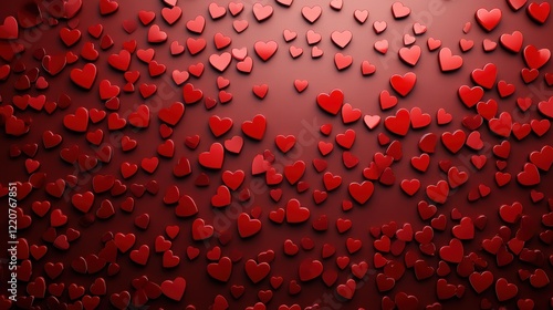 Romantic valentines day red hearts background for celebrations and design