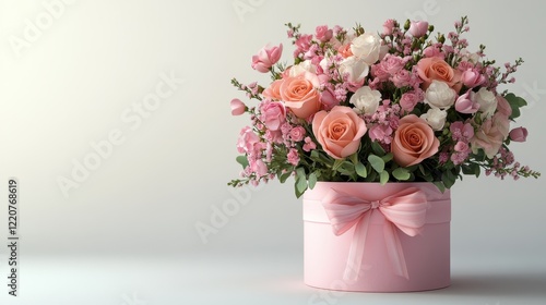 Wallpaper Mural Elegant bouquet of pink and white flowers in a decorative box for romantic occasions Torontodigital.ca