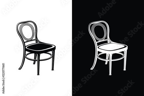  Dining chair icon vector on White Background ,Vector Art Illustration on white background.