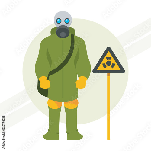 A man in a gas helmet representing safety and protection
