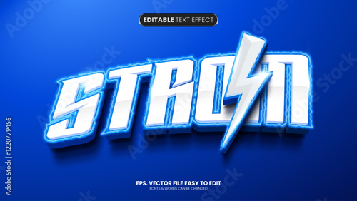 Strom 3d strong editable text effect style