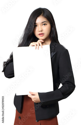 woman show paper work