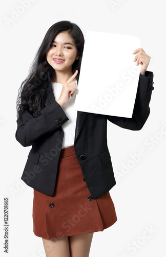 woman show paper work
