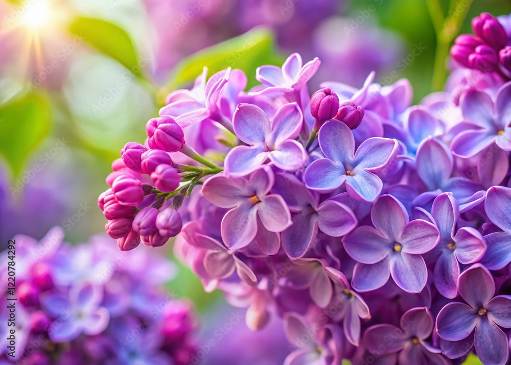 Lilac Bush Blooming in Spring - Close-up Violet and Lilac Flowers with Bokeh Lilac Bush Blooming in Spring - Close-up Violet and Lilac Flowers with Bokeh