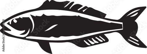 fish silhouette - cut out vector icon