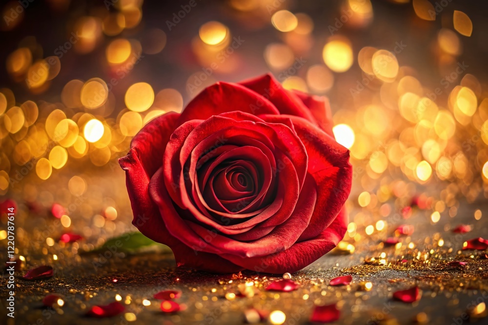 Long Exposure Gold and Red Rose: Dramatic Floral Photography Long Exposure Gold and Red Rose: Dramatic Floral Photography