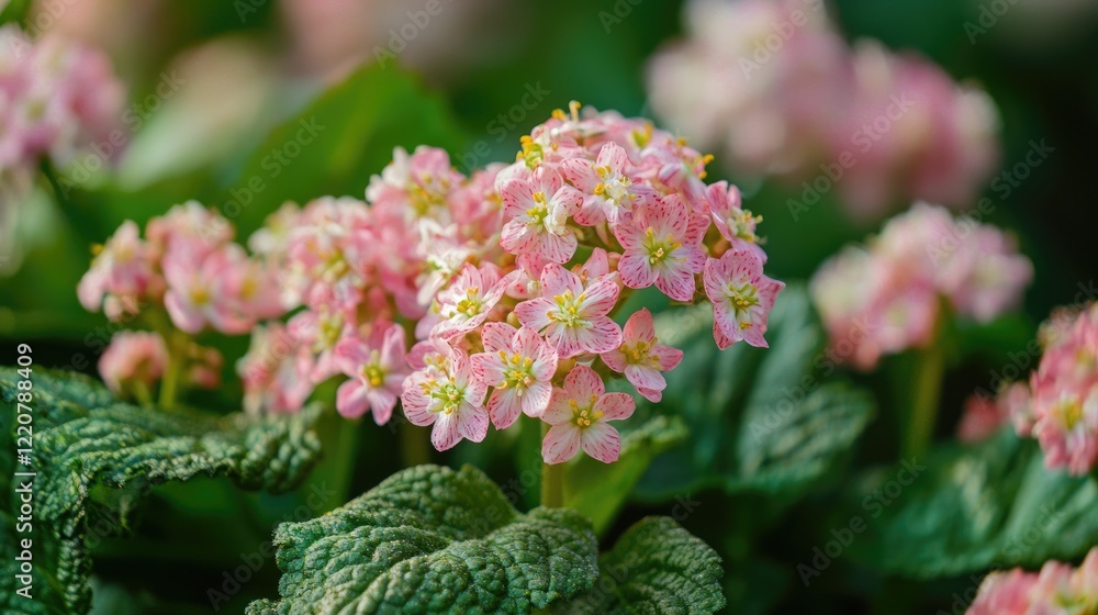 A close-up of fresh spring flowers blooming in a garden as the new season arrives. A close-up of fresh spring flowers blooming in a garden as the new season arrives.