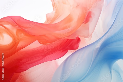 Close-up of delicate paint streams intermixing with a gentle, slow blend, capturing the essence of fluid dynamics