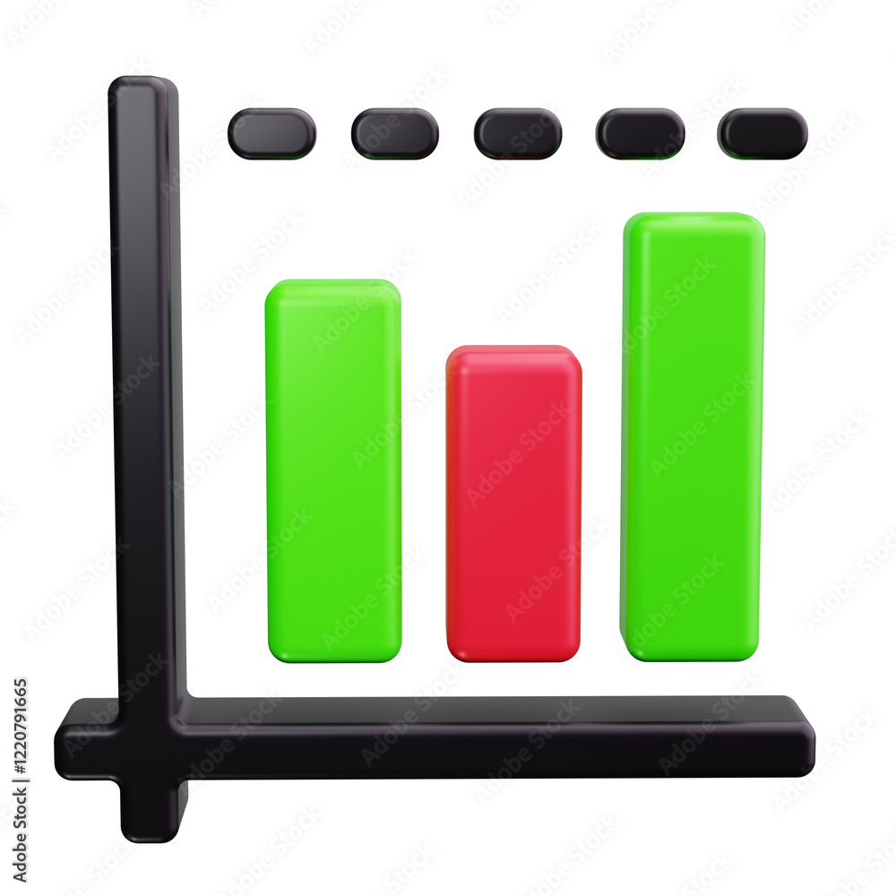 column chart 3d render icons column chart 3d render icons
