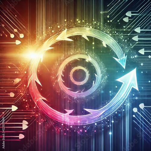 Spiraling arrows evolution and transformation