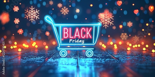 A neon banner's layout for ad or promotion depicting the  words 