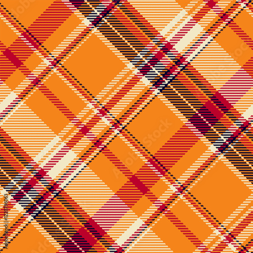 Other seamless pattern texture, turkish background textile fabric. Straight check vector tartan plaid in orange and light colors.