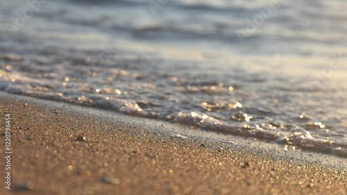 Wallpaper Mural Sand shore close up detail at sunrise, slow motion Torontodigital.ca