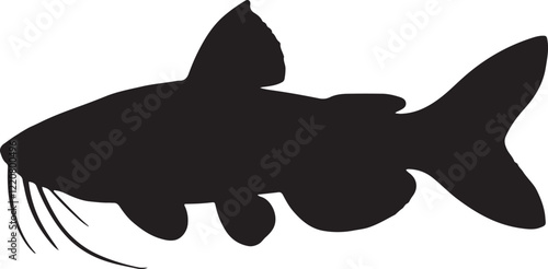Catfish symbol icon silhouette design vector art illustration
