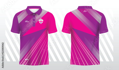 purple and pink polo sport sublimation jersey template	