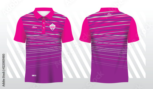 purple and pink polo sport sublimation jersey template	 photo