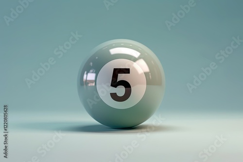 Sharp Image of a Small Round Object with a Number 5 on it photo