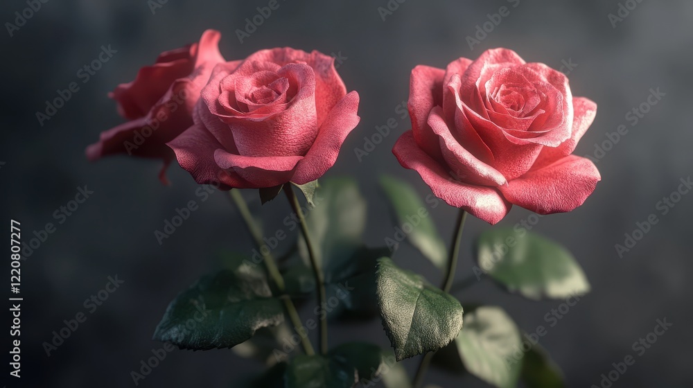 Ultra realistic roses for valentine's day with detailed texture for romantic decor Ultra realistic roses for valentine's day with detailed texture for romantic decor