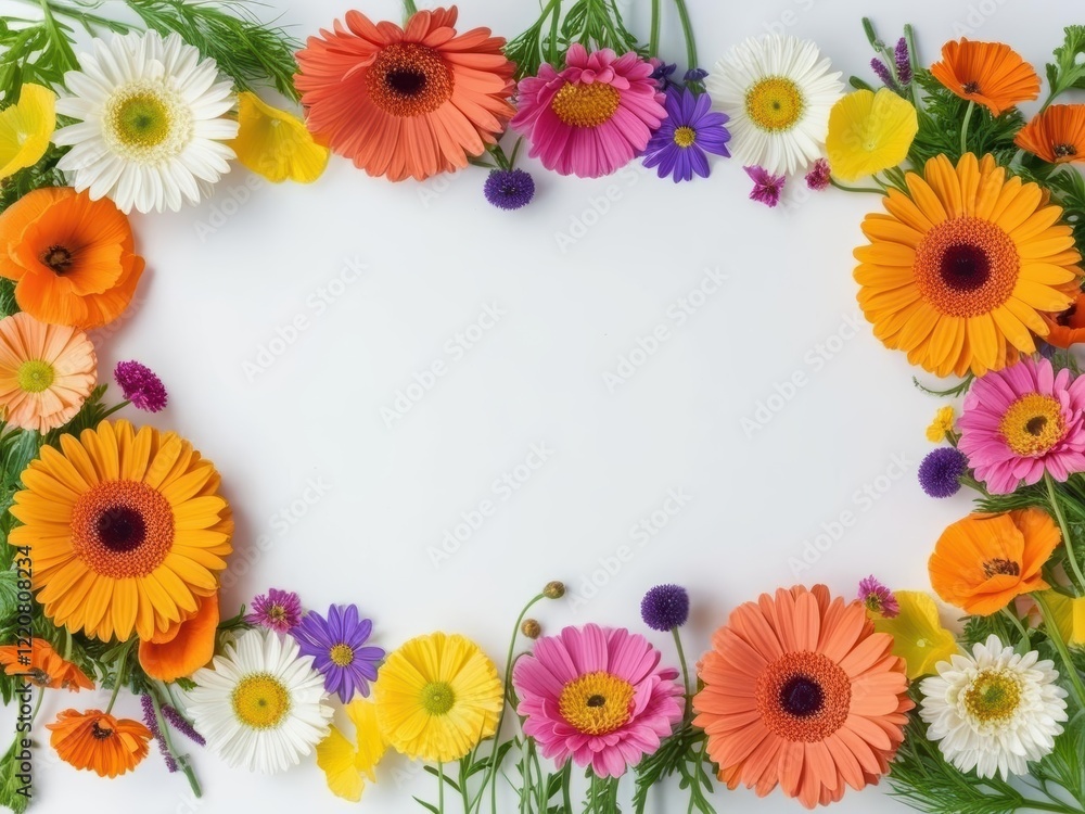 Flowers wallpaper on white background 2