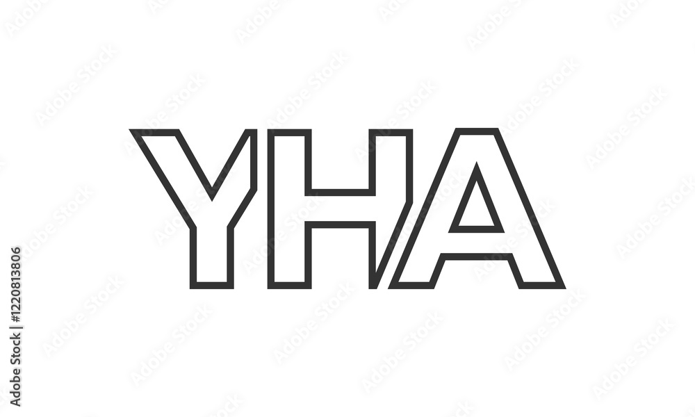 YHA logo design template with strong and modern bold text. Initial based vector logotype featuring simple and minimal typography. Trendy company identity. YHA logo design template with strong and modern bold text. Initial based vector logotype featuring simple and minimal typography. Trendy company identity.