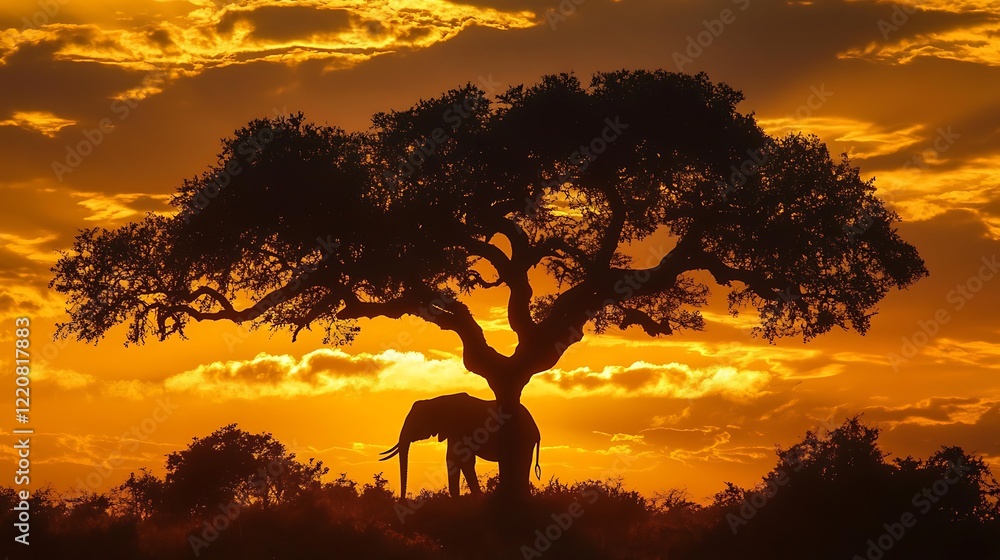 Perseverance in Solitude: The Tale of a Solitary Elephant Perched Amidst Nature's Vast and Timeless Landscape Perseverance in Solitude: The Tale of a Solitary Elephant Perched Amidst Nature's Vast and Timeless Landscape
