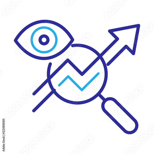 Espionage Icon – Eye with Arrow Representing Cyber Surveillance