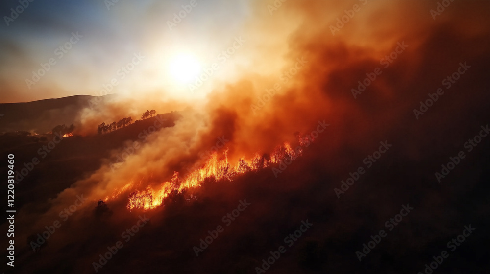 a large fire in the city a large fire in the city