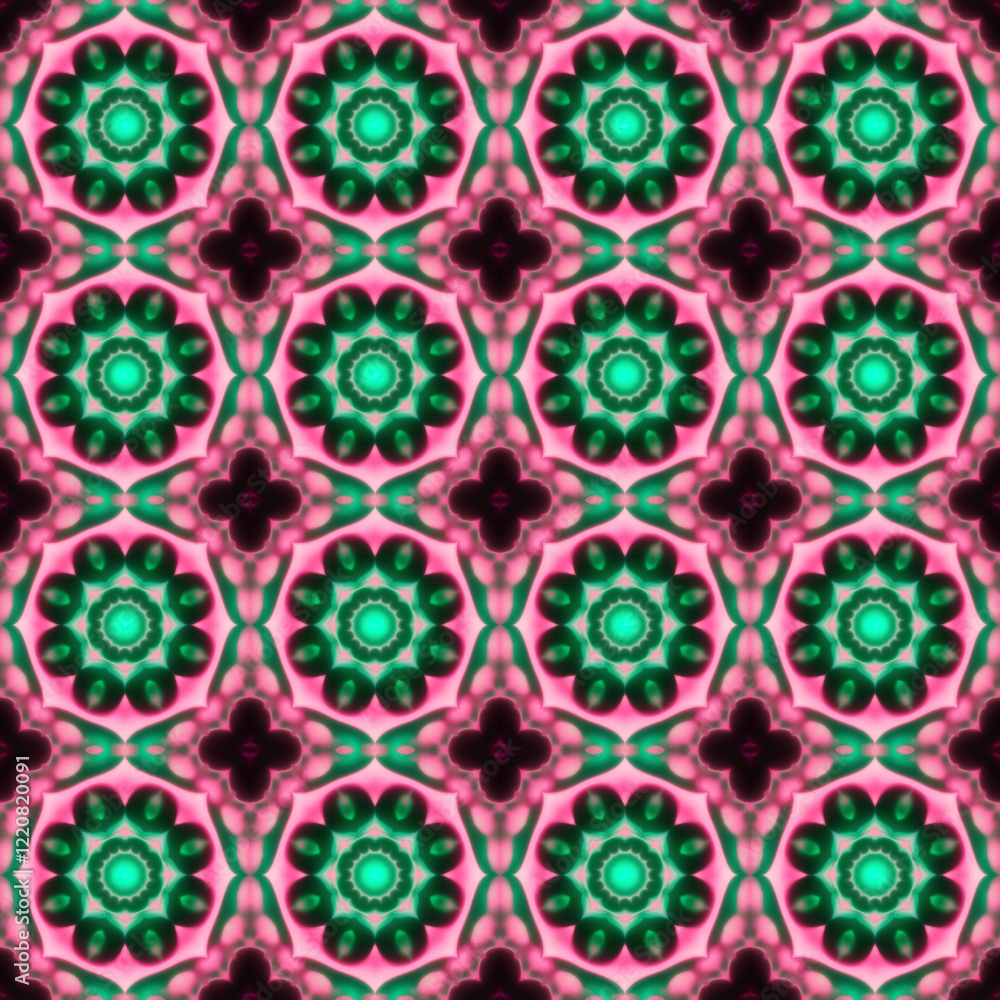 abstract seamless pattern with green and pink floral elements for print design abstract seamless pattern with green and pink floral elements for print design