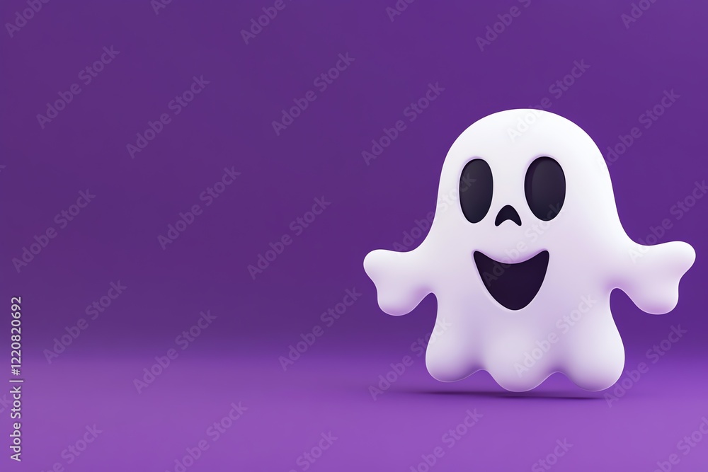3D Cartoonish Ghost Icon: Fun Halloween Spirit background illustration 3D Cartoonish Ghost Icon: Fun Halloween Spirit background illustration