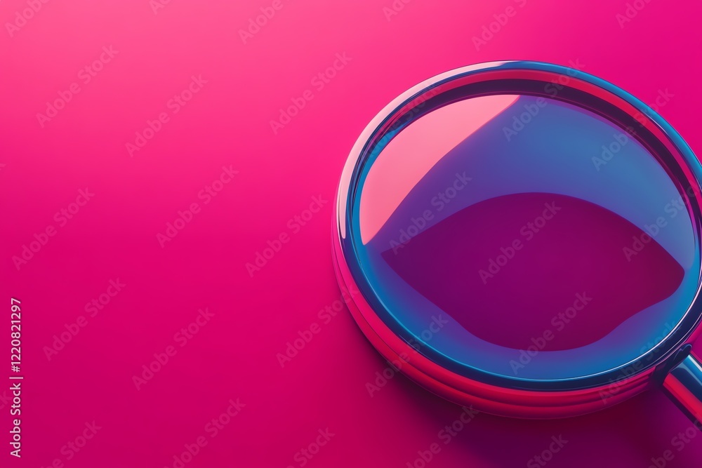 Obraz premium 3D Magnifying Glass Icon: Search and Discovery background illustration copyspace