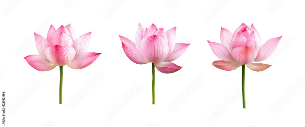 Obraz premium Elegant pink lotus flowers on a black background