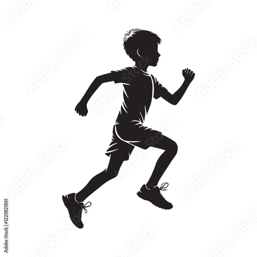 Running person silhouette showcasing athletic speed - Running person silhouette - Running person vector - Running person illustration - Run silhouette - Running vector
 photo