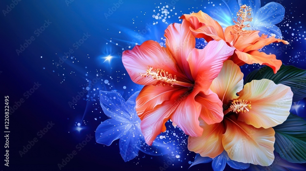 Obraz premium Vibrant Hibiscus Flowers