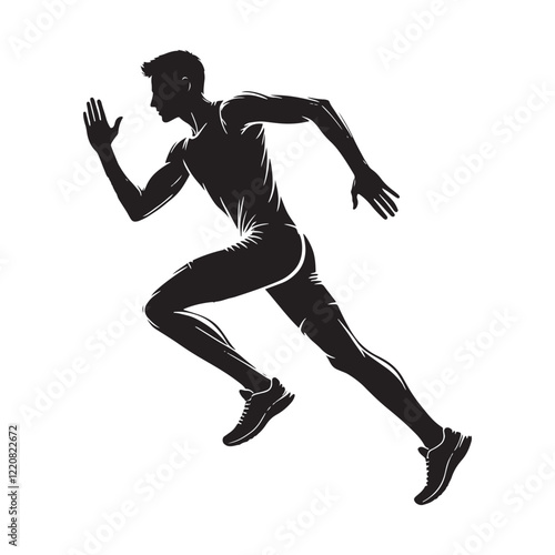 Running person vector for capturing rapid footwork - Running person silhouette - Running person vector - Running person illustration - Run silhouette - Running vector
