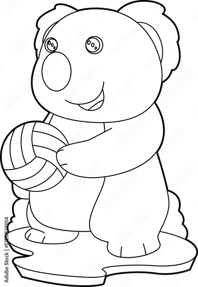 Obraz premium Koala Volleyball player Volleyball Animal Vector Graphic Art Illustration